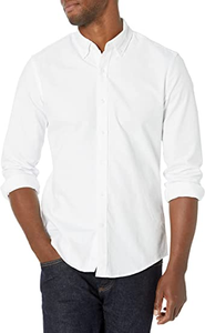 Essentials Men's Slim-Fit Long-Sleeve Pocket Oxford Shirt