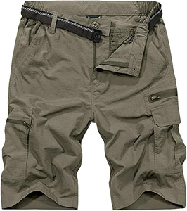 Mens Outdoor Casual Expandable Waist Lightweight Water Resistant Quick Dry Fishing Hiking Shorts