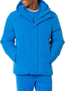 Essentials Men's Mid-Length Hooded Puffer