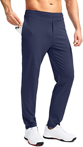 Men's Golf Pants Stretch Sweatpants with Zipper Pockets Slim Fit Work Casual Joggers Pants for Men