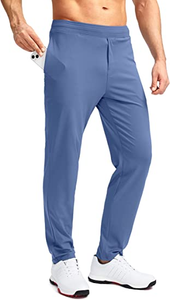 Men's Golf Pants Stretch Sweatpants with Zipper Pockets Slim Fit Work Casual Joggers Pants for Men