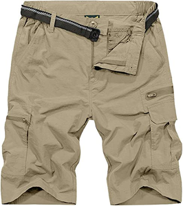 Mens Outdoor Casual Expandable Waist Lightweight Water Resistant Quick Dry Fishing Hiking Shorts