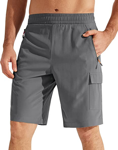 Men's Hiking Cargo Shorts Lightweight Quick Dry Athletic Casual Shorts for Golf Outdoor Active Zipper Pockets