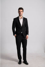 Load image into Gallery viewer, Men&#39;s Black Tuxedo Suit Slim Fit Blazer and Pants