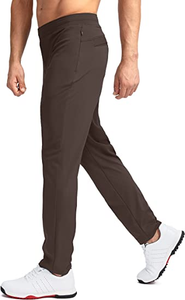 Men's Golf Pants Stretch Sweatpants with Zipper Pockets Slim Fit Work Casual Joggers Pants for Men