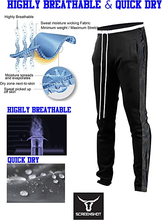 Load image into Gallery viewer, Mens Hip Hop Premium Slim Fit Track Pants - Athletic Jogger Bottom with Side Taping