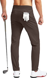 Men's Golf Pants Stretch Sweatpants with Zipper Pockets Slim Fit Work Casual Joggers Pants for Men