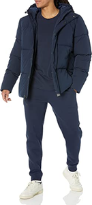 Essentials Men's Mid-Length Hooded Puffer