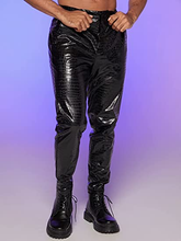 Load image into Gallery viewer, Men&#39;s High Waist Rock PU Leather Motocycle Pants Long Trousers