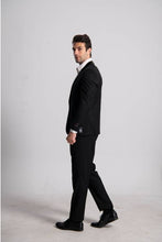 Load image into Gallery viewer, Men&#39;s Black Tuxedo Suit Slim Fit Blazer and Pants