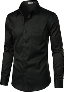 Men's Urban Stylish Casual Business Slim Fit Long Sleeve Button Up Dress Shirt with Pocket