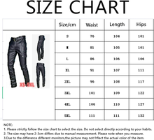 Load image into Gallery viewer, Men Faux Leather Biker Pants Retro PU Stretch Motorcycle Cargo Pants Straight Leg Multi Pockets Moto Trousers (Black,XX-Large)