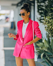 Load image into Gallery viewer, Women&#39;s 2 Piece Open Front Long Sleeve Blazer and Solid Short Pants Suit Sets