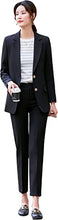 Load image into Gallery viewer, Women’s Business Two Piece Plaid Blazer Sets Double Breasted Office Work Blazer Jacket Pantsuits