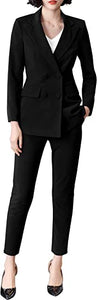 Women’s Two Pieces Blazer Office Lady Suit Set Work Blazer Jacket and Pant