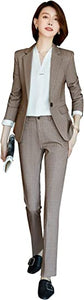 Women’s Business Two Piece Plaid Blazer Sets Double Breasted Office Work Blazer Jacket Pantsuits