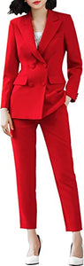 Women’s Two Pieces Blazer Office Lady Suit Set Work Blazer Jacket and Pant