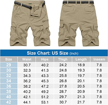 Load image into Gallery viewer, Mens Outdoor Casual Expandable Waist Lightweight Water Resistant Quick Dry Fishing Hiking Shorts