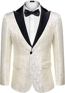 Men Floral Blazer Suit Jacket Dinner Party Prom Wedding Stylish Tuxedo