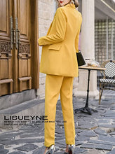 Load image into Gallery viewer, Women’s Two Pieces Blazer Office Lady Suit Set Work Blazer Jacket and Pant