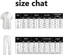 Load image into Gallery viewer, Men 2 Piece Linen Outfit Beach Button Down Shirt Casual Loose Pant Sets