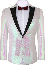 Load image into Gallery viewer, Men&#39;s Shiny Sequins Suit Jacket Blazer One Button Tuxedo for Party,Wedding,Banquet,Prom