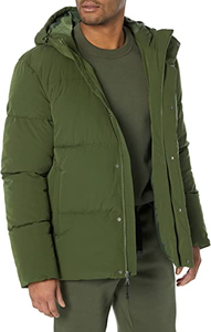 Essentials Men's Mid-Length Hooded Puffer