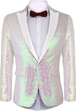 Load image into Gallery viewer, Men&#39;s Shiny Sequins Suit Jacket Blazer One Button Tuxedo for Party,Wedding,Banquet,Prom