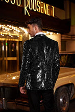 Load image into Gallery viewer, Men&#39;s Shiny Sequins Suit Jacket Blazer One Button Tuxedo for Party,Wedding,Banquet,Prom