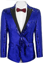 Load image into Gallery viewer, Men&#39;s Shiny Sequins Suit Jacket Blazer One Button Tuxedo for Party,Wedding,Banquet,Prom