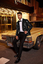 Load image into Gallery viewer, Men&#39;s Shiny Sequins Suit Jacket Blazer One Button Tuxedo for Party,Wedding,Banquet,Prom