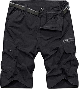 Mens Outdoor Casual Expandable Waist Lightweight Water Resistant Quick Dry Fishing Hiking Shorts