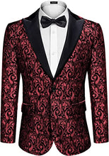 Load image into Gallery viewer, Men Floral Blazer Suit Jacket Dinner Party Prom Wedding Stylish Tuxedo