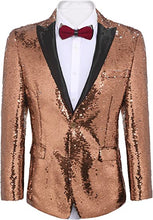 Load image into Gallery viewer, Men&#39;s Shiny Sequins Suit Jacket Blazer One Button Tuxedo for Party,Wedding,Banquet,Prom