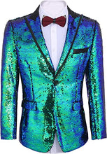 Load image into Gallery viewer, Men&#39;s Shiny Sequins Suit Jacket Blazer One Button Tuxedo for Party,Wedding,Banquet,Prom