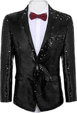 Load image into Gallery viewer, Men&#39;s Shiny Sequins Suit Jacket Blazer One Button Tuxedo for Party,Wedding,Banquet,Prom