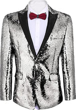 Load image into Gallery viewer, Men&#39;s Shiny Sequins Suit Jacket Blazer One Button Tuxedo for Party,Wedding,Banquet,Prom