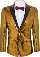 Load image into Gallery viewer, Men&#39;s Shiny Sequins Suit Jacket Blazer One Button Tuxedo for Party,Wedding,Banquet,Prom